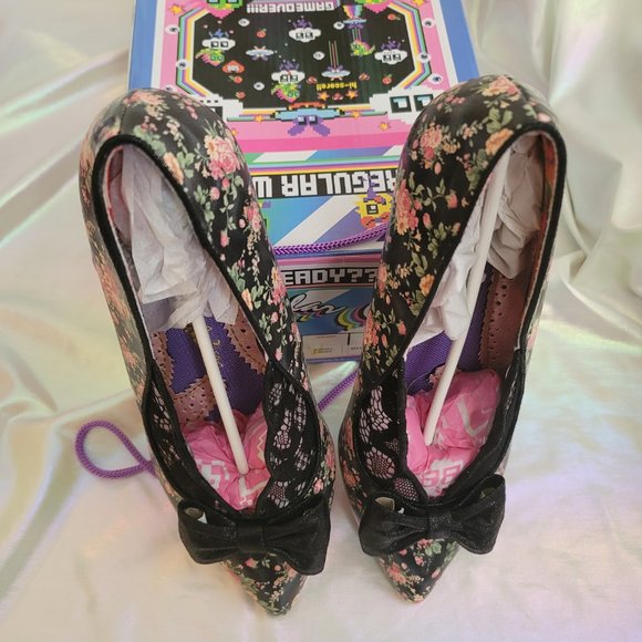 Irregular Choice Marma Ladies Size 42 in BLACK - Low Heel Rococo Style Shoes NIB - Picture 9 of 14